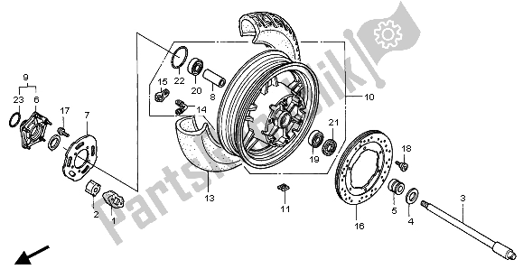 All parts for the Rear Wheel of the Honda GL 1500A 1995