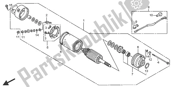 All parts for the Starting Motor of the Honda TRX 300 EX Fourtrax 2005