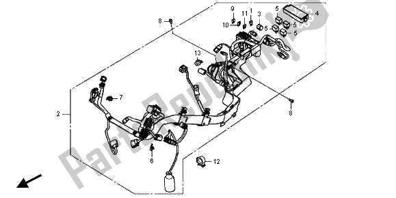 All parts for the Wire Harness of the Honda VFR 800X 2011