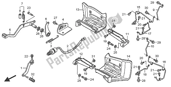 Todas las partes para Paso Y Pedal de Honda TRX 400 EX Sportrax 2005