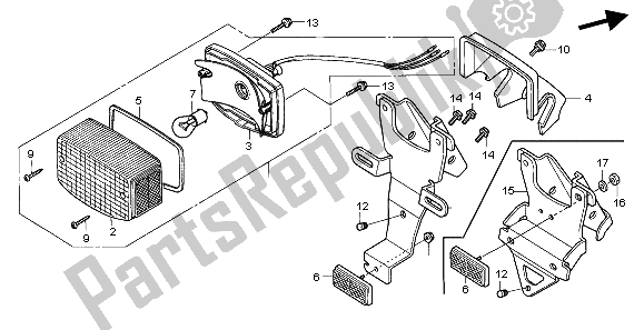 Tutte le parti per il Fanale Posteriore del Honda NPS 50 2007