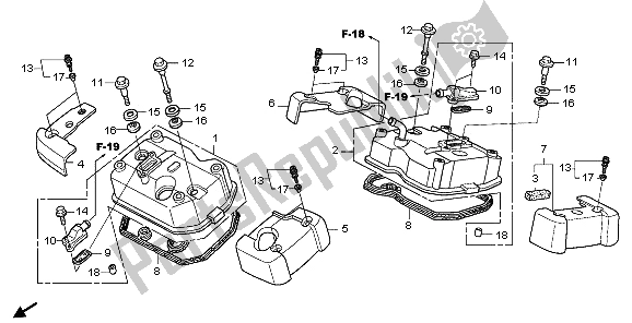 All parts for the Cylinder Head Cover of the Honda VT 750 CA 2009