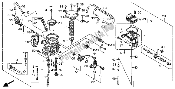 Toutes les pièces pour le Carburateur du Honda TRX 400 FA 2007