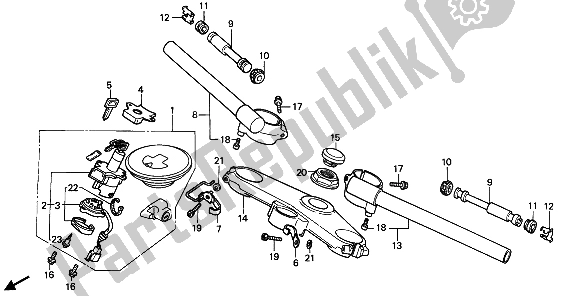 Todas las partes para Manejar Tubo Y Puente Superior de Honda CBR 600F 1989