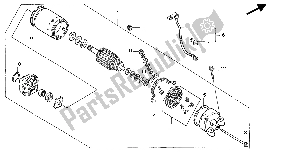 Todas las partes para Motor De Arranque de Honda NT 650V 2001