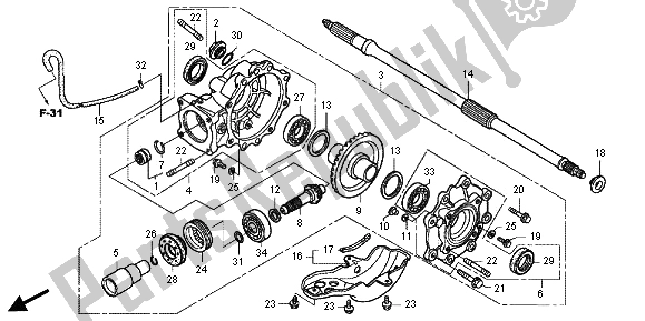Todas las partes para Engranaje Conducido Final de Honda TRX 500 FPA Foreman Rubicon WP 2013