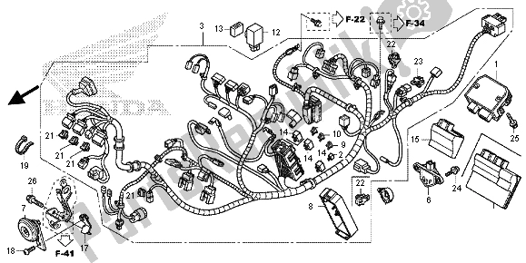 All parts for the Wire Harness of the Honda NC 700S 2012