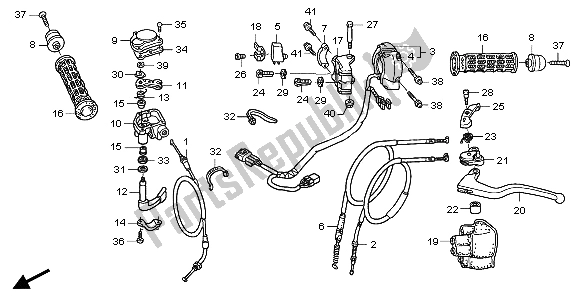 Toutes les pièces pour le Levier De Poignée Et Interrupteur Et Câble du Honda TRX 400 EX 2007