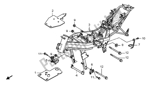 Alle onderdelen voor de Frame Lichaam van de Honda CBR 125 RW 2011