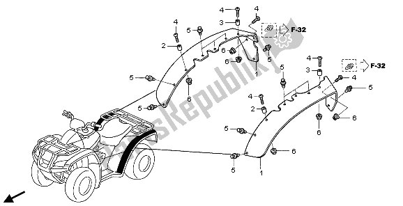 Todas las partes para Sobre Guardabarros de Honda TRX 680 FA Fourtrax Rincon 2009