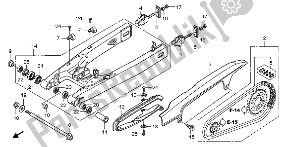 All parts for the Swingarm of the Honda CBF 600 SA 2009