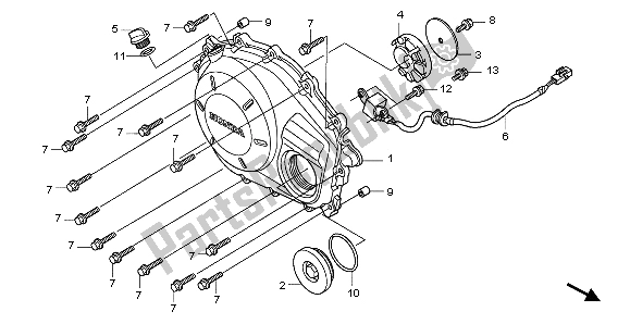 Todas las partes para Tapa Del Cárter Derecho de Honda CBF 1000S 2007