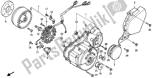 Todas as partes de Tampa Do Cárter Esquerdo E Gerador do Honda NX 250 1993