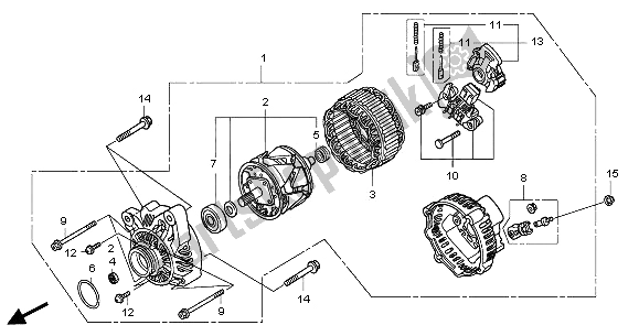 Todas las partes para Generador de Honda GL 1800A 2001