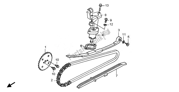 All parts for the Cam Chain & Tensioner of the Honda SH 125 2011