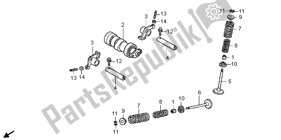 Tutte le parti per il Albero A Camme E Valvola del Honda CBR 125R 2013