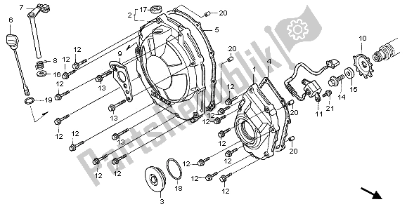 Tutte le parti per il Coperchio Carter Destro del Honda CBR 900 RR 1995