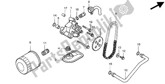All parts for the Oil Filter & Oil Pump of the Honda VT 1100C2 1997