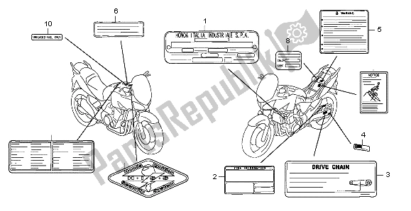 All parts for the Caution Label of the Honda CBF 600S 2007