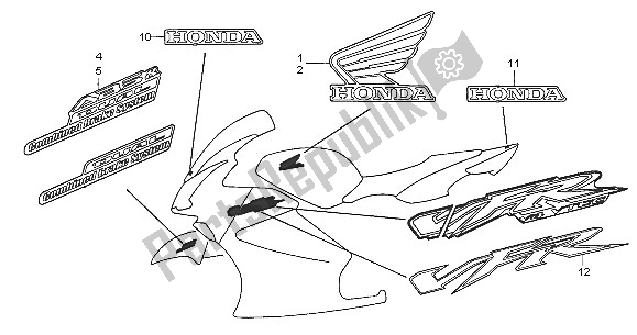 Alle onderdelen voor de Mark van de Honda VFR 800A 2005