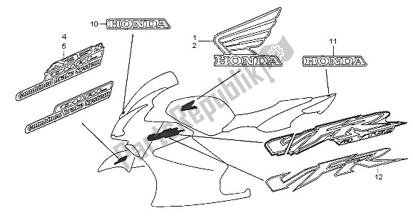 Wszystkie części do Znak Honda VFR 800A 2005