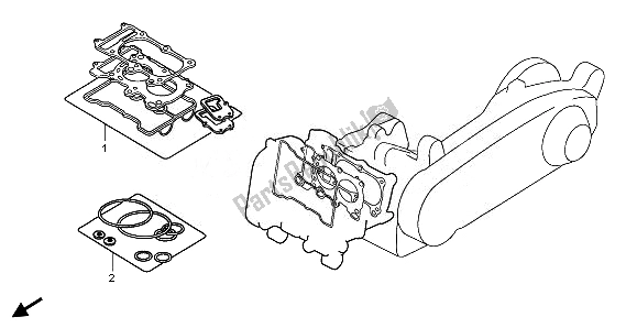 All parts for the Eop-1 Gasket Kit A of the Honda FJS 400A 2010