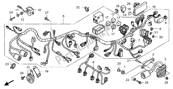 All parts for the Wire Harness of the Honda CBF 1000 2007