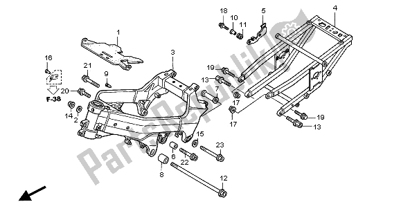 All parts for the Frame Body of the Honda VFR 800 FI 2001