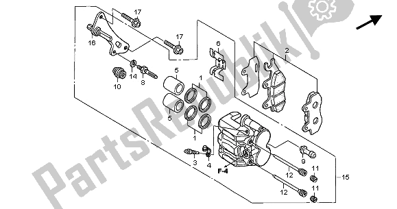 All parts for the Front Brake Caliper of the Honda XL 125V 2001