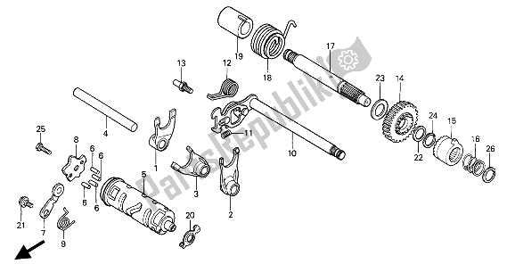 Todas las partes para Tambor De Cambio De Marchas de Honda XR 80R 1993