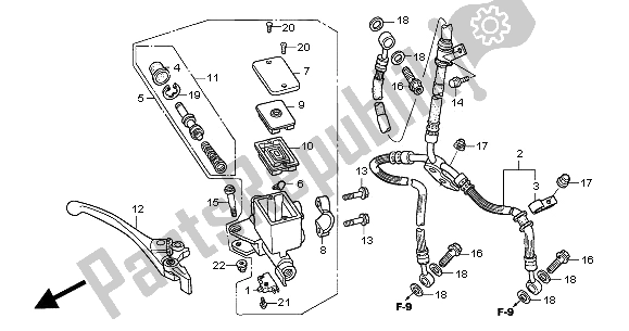 All parts for the Fr. Brake Master Cylinder of the Honda CB 600F Hornet 2005