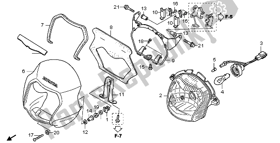 Tutte le parti per il Faro (uk) del Honda XR 125L 2006