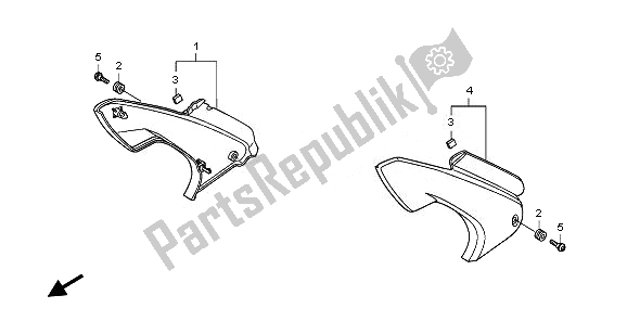 Tutte le parti per il Coperchio Laterale del Honda CBF 600S 2008