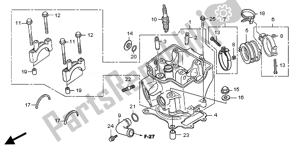 All parts for the Cylinder Head of the Honda CRF 250X 2008