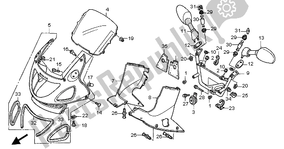 Todas las partes para Capucha Superior de Honda NT 650V 2002