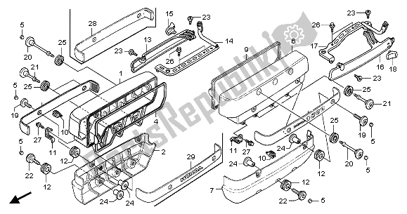 All parts for the Cylinder Head Cover of the Honda GL 1800A 2005