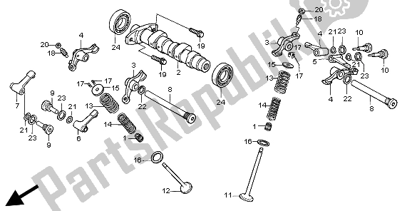 All parts for the Camshaft & Valve of the Honda XR 250R 1995
