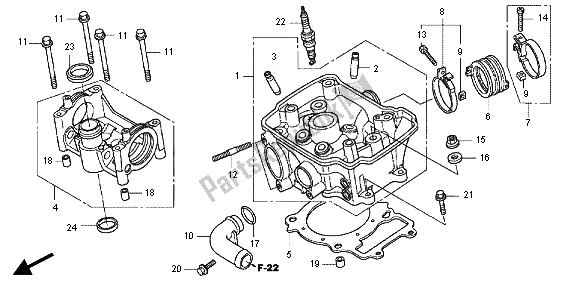 All parts for the Cylinder Head of the Honda CRF 150R SW 2012