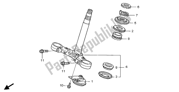 Tutte le parti per il Gambo Dello Sterzo del Honda CBR 600F 2006