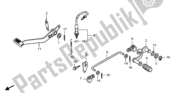 Alle onderdelen voor de Pedaal van de Honda CBR 125 RW 2008