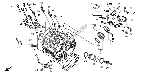 Toutes les pièces pour le Culasse Avant du Honda VTX 1800C 2003