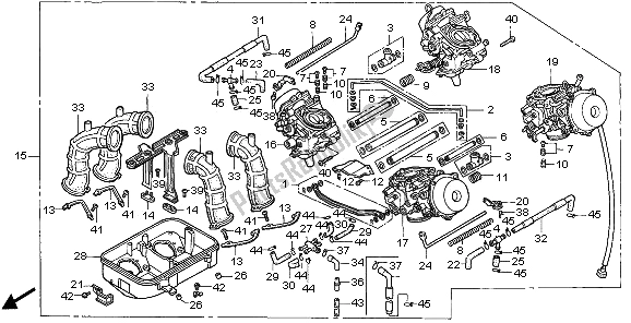 Todas las partes para Carburador (montaje) de Honda ST 1100 2000