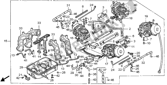 Todas las partes para Carburador (montaje) de Honda ST 1100 2000