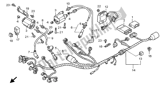 Todas as partes de Chicote De Fios do Honda XL 600V Transalp 1998