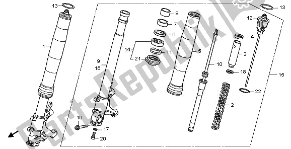 Tutte le parti per il Forcella Anteriore del Honda VFR 1200 FDA 2010