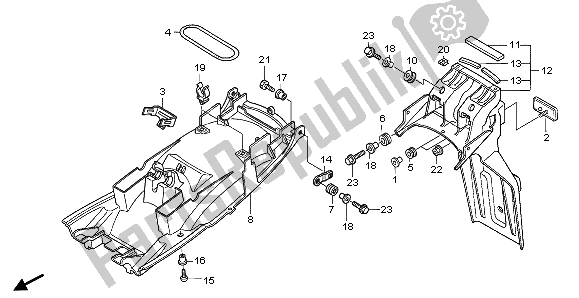 All parts for the Rear Fender of the Honda CBF 1000T 2007