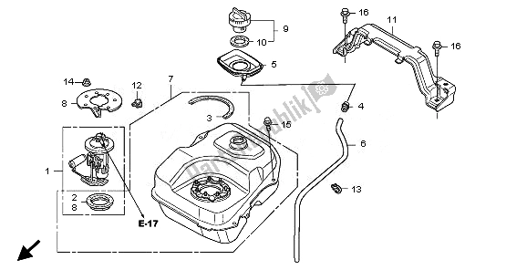 All parts for the Fuel Tank of the Honda SH 150 2011