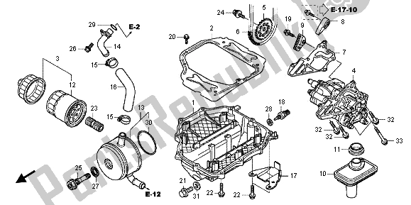 All parts for the Oil Pump of the Honda VFR 1200 FD 2012