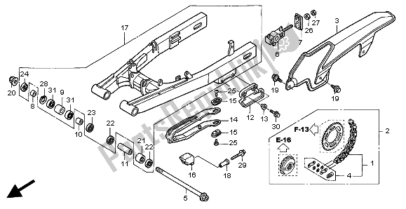 Todas las partes para Basculante Y Caja De Cadena de Honda XL 650V Transalp 2004