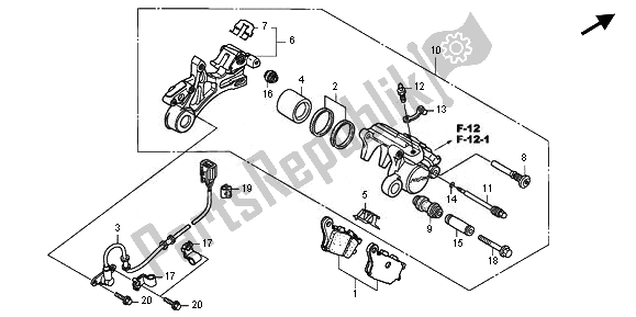 Todas las partes para Pinza De Freno Trasero Y Velocidad de Honda XL 700V Transalp 2011